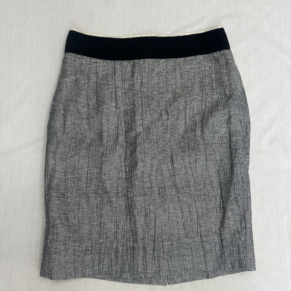 J. Crew Womens Skirt Size 4 Black Gray Lined Zipper Back Business Casual Suit